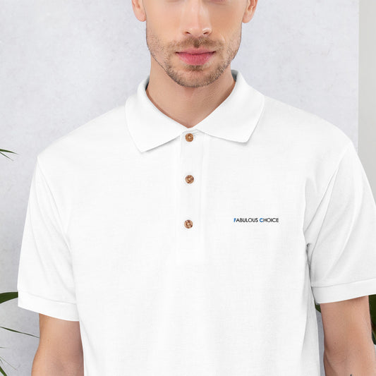 White Embroidered Polo Shirt